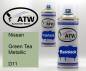 Preview: Nissan, Green Tea Metallic, D11: 400ml Sprühdose + 400ml Klarlack - Set, von ATW Autoteile West.
